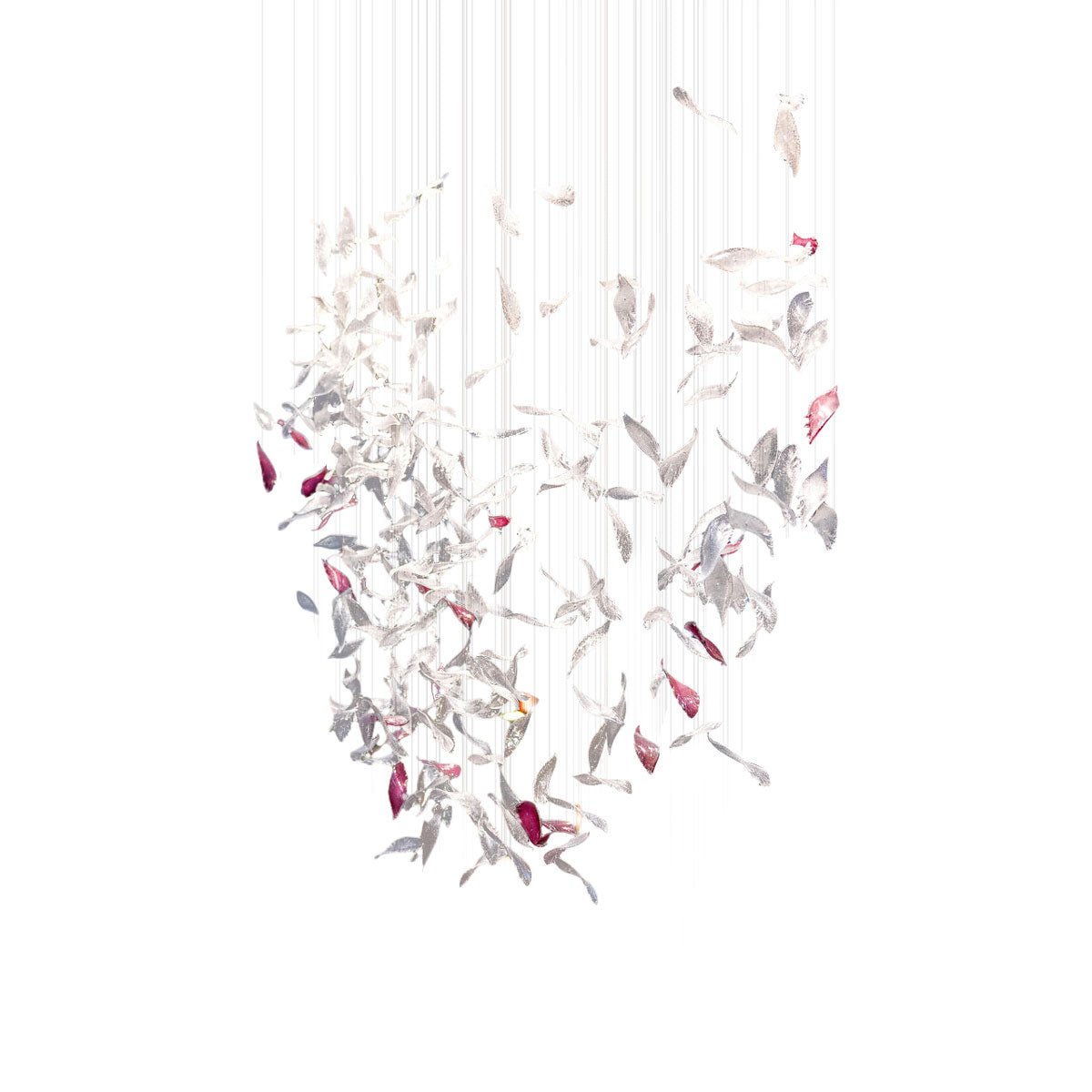 Zathaara Glass Feather Shape Chandelier - Letslighting