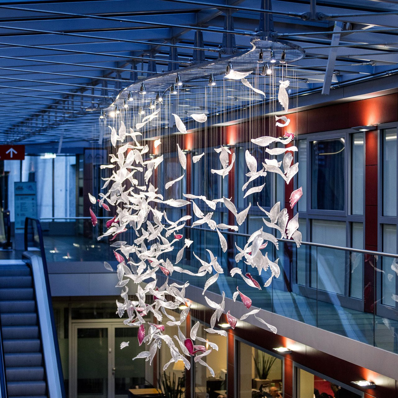Zathaara Glass Feather Shape Chandelier - Letslighting