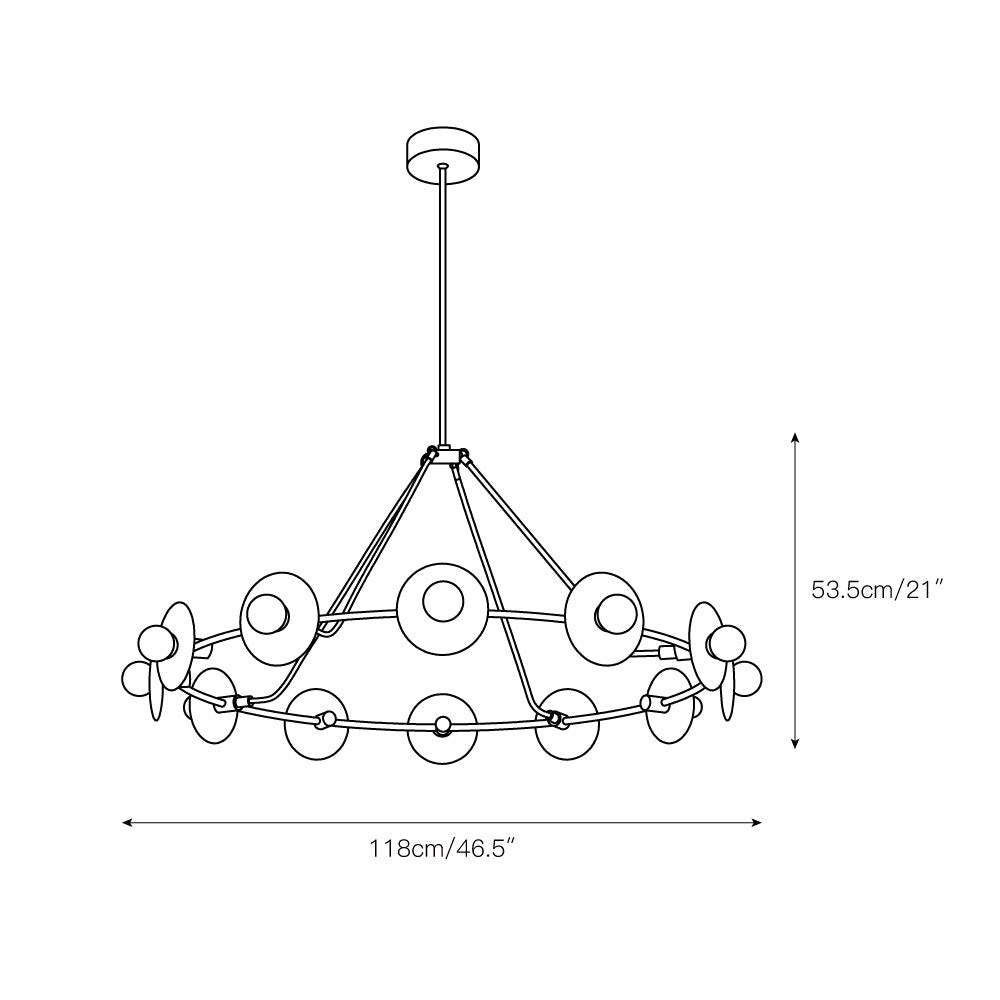 Ilirila Modern Elegance Alabaster Glass Chandelier - Lamp Copper