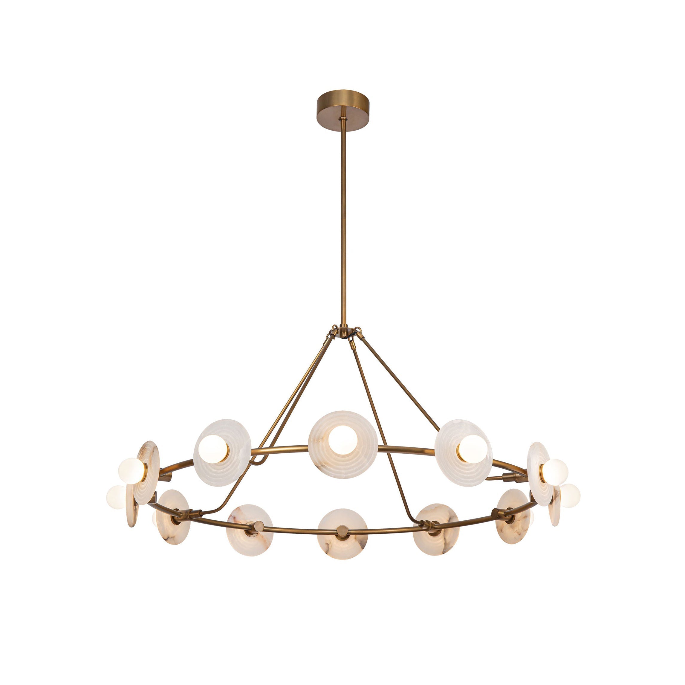 Ilirila Modern Elegance Alabaster Glass Chandelier - Lamp Copper