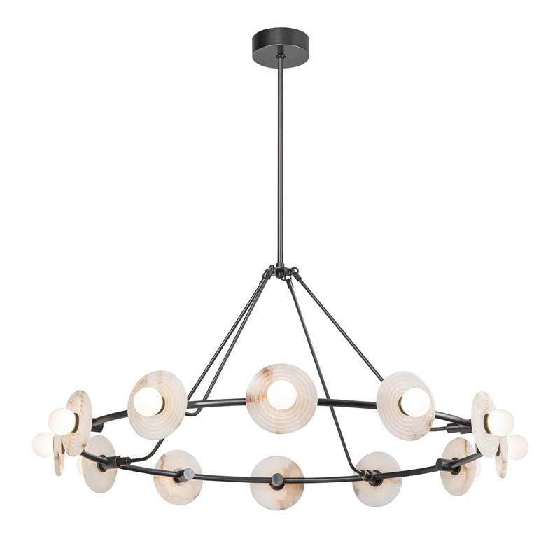 Ilirila Modern Elegance Alabaster Glass Chandelier - Lamp Copper