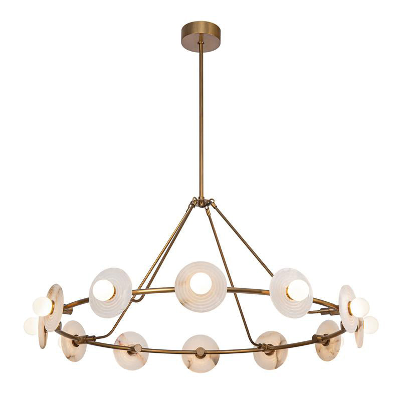 Ilirila Modern Elegance Alabaster Glass Chandelier - Lamp Copper