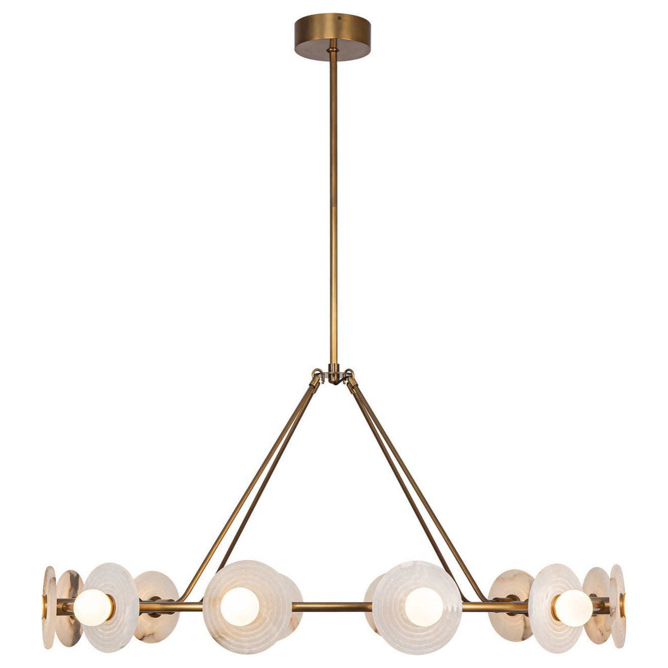 Ilirila Modern Elegance Alabaster Glass Chandelier - Lamp Copper