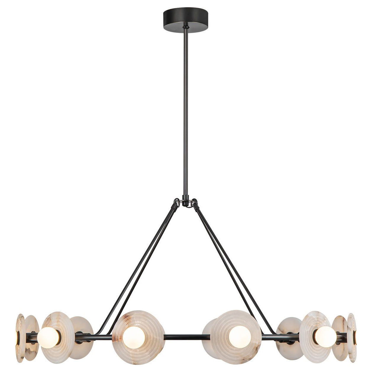 Ilirila Modern Elegance Alabaster Glass Chandelier - Lamp Copper