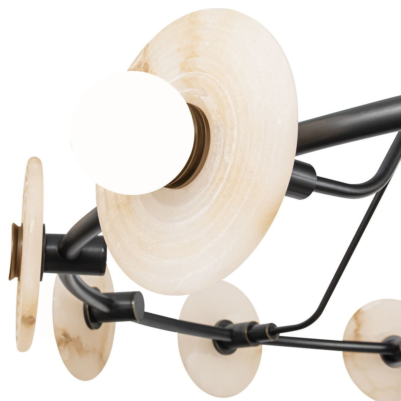 Ilirila Modern Elegance Alabaster Glass Chandelier - Lamp Copper