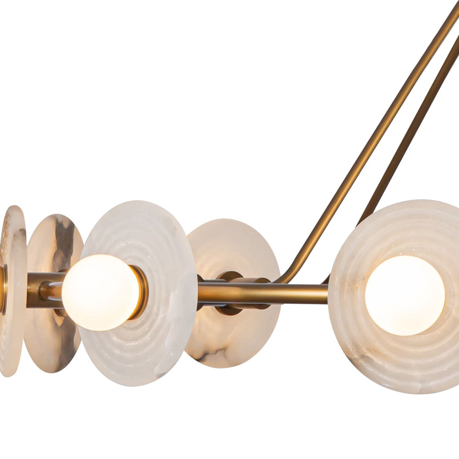 Ilirila Modern Elegance Alabaster Glass Chandelier - Lamp Copper