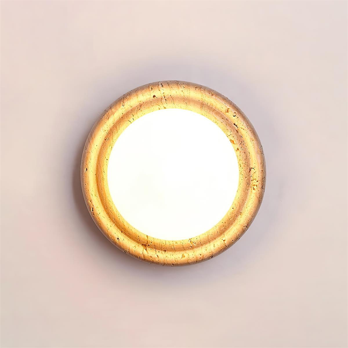 Dahlia Round Wall Lamp Travertine - Letslighting