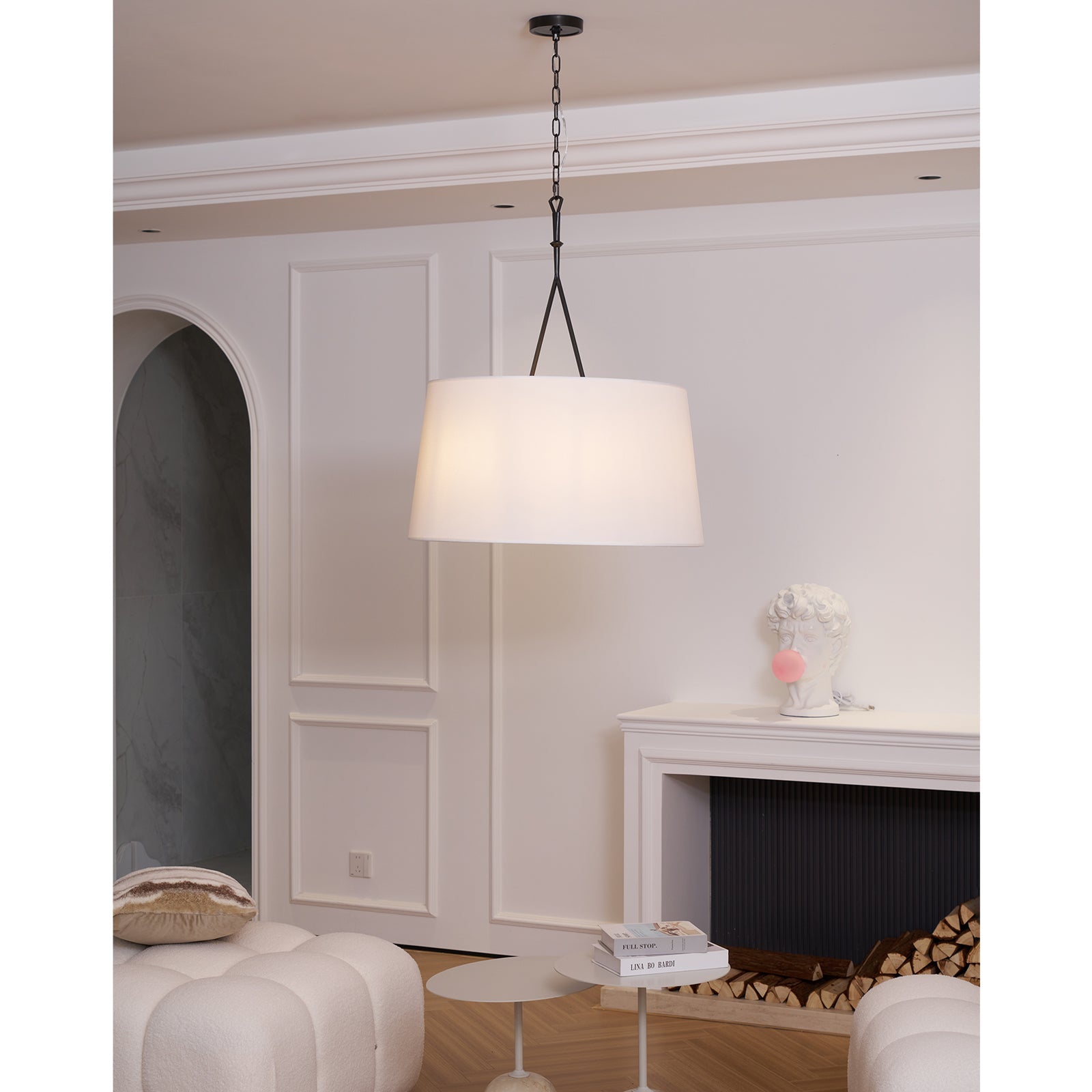 Wink Modern Minimalist Brass Fabric Pendant Lamp - Lamp Copper