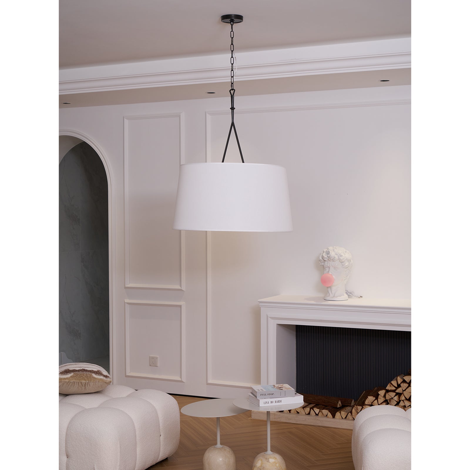Wink Modern Minimalist Brass Fabric Pendant Lamp - Lamp Copper