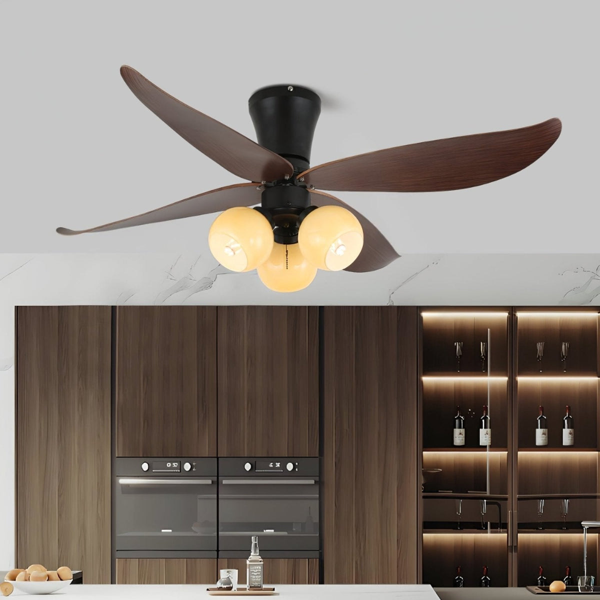 Ventilador de Techo con Luz Lunair Vintage en un ambiente de salón