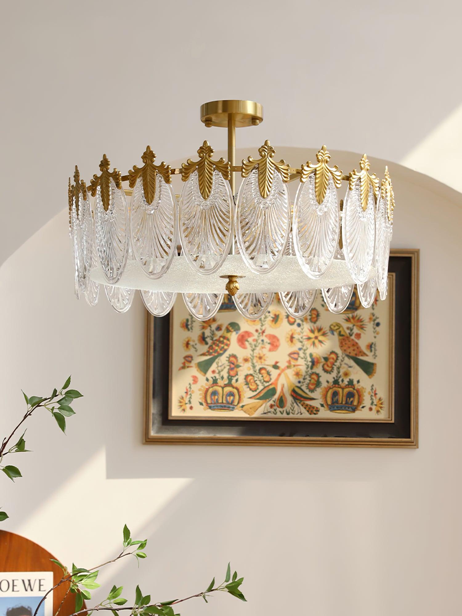 Decorative Pattern Glass Round Chandelier - Letslighting