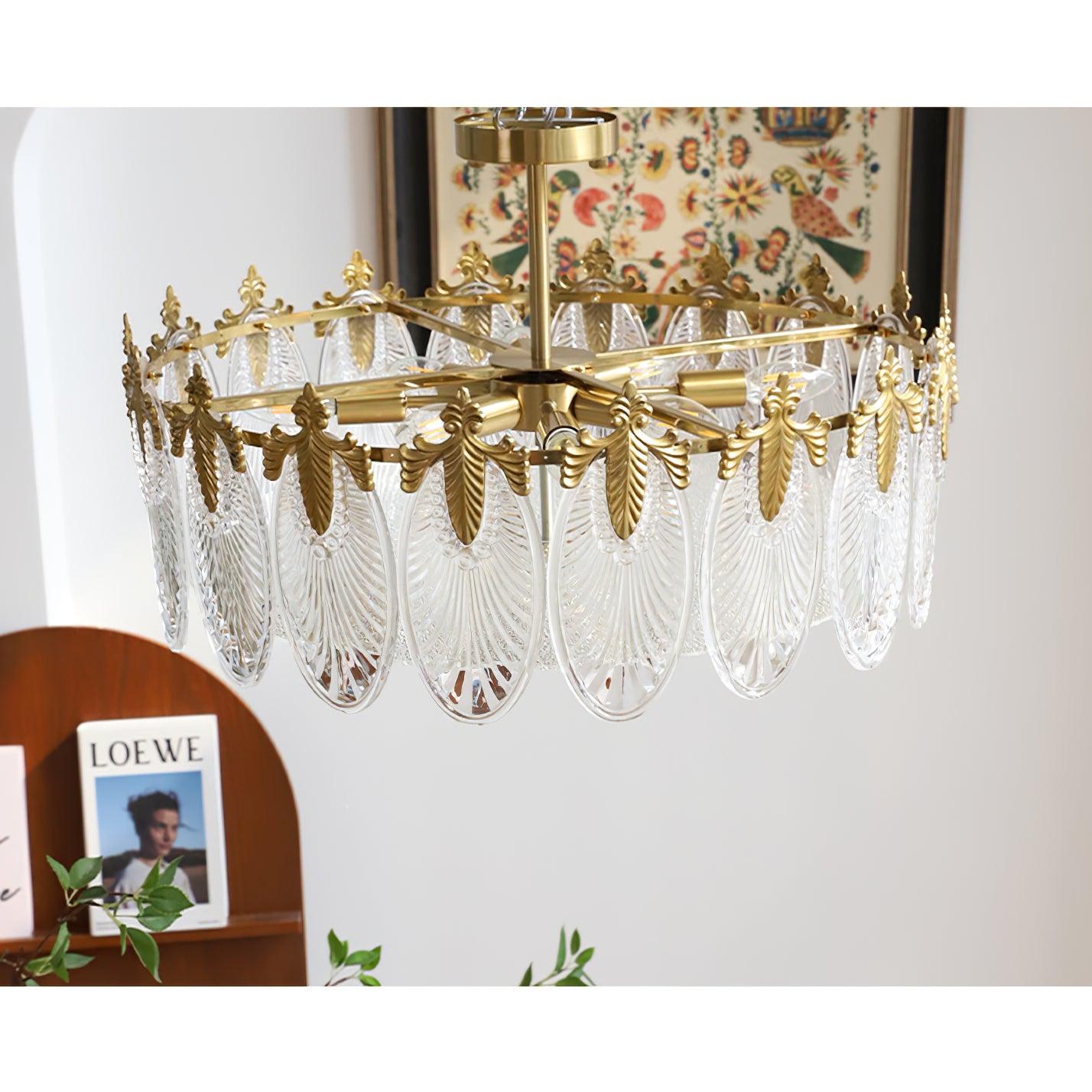 Decorative Pattern Glass Round Chandelier - Letslighting