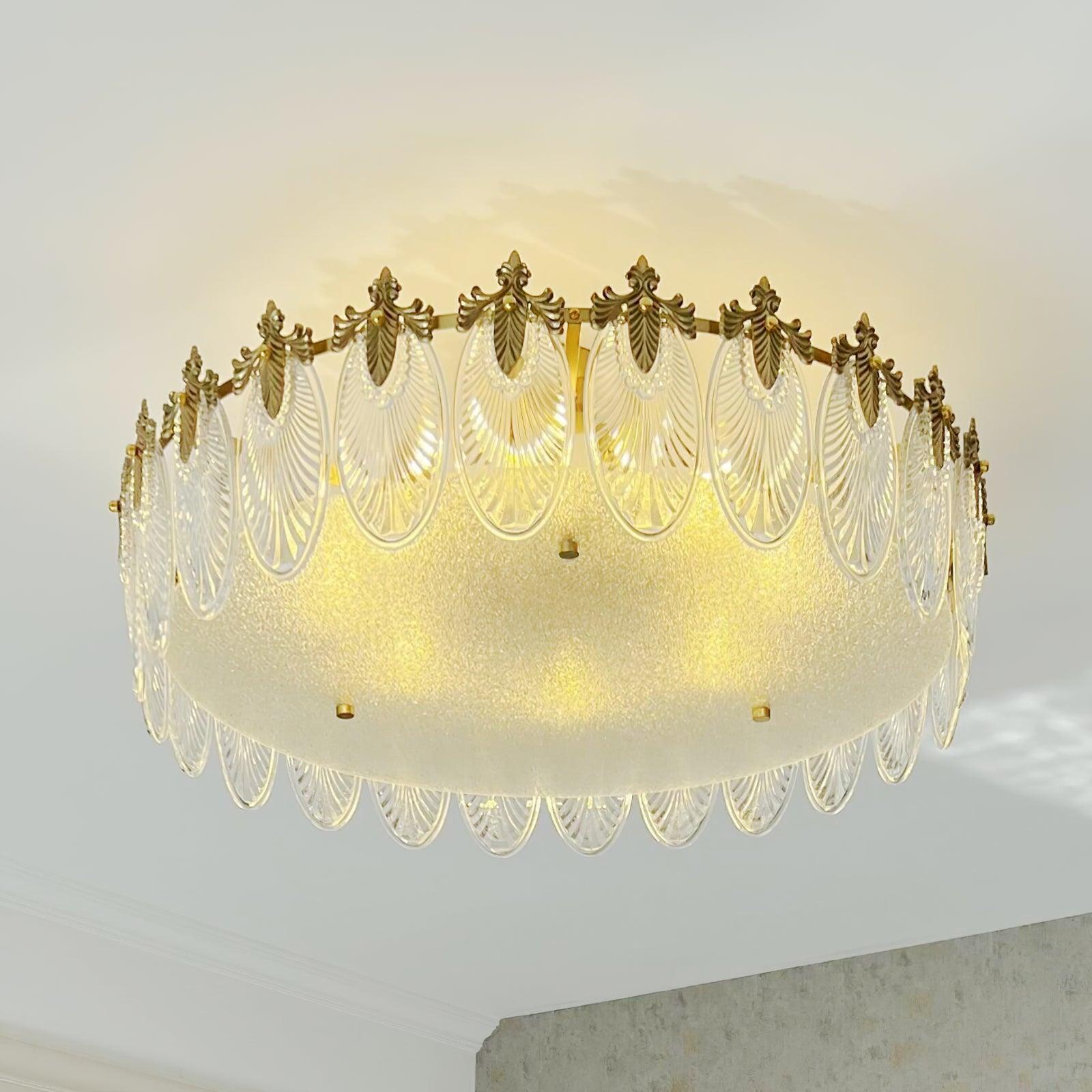 Decorative Pattern Glass Round Chandelier - Letslighting