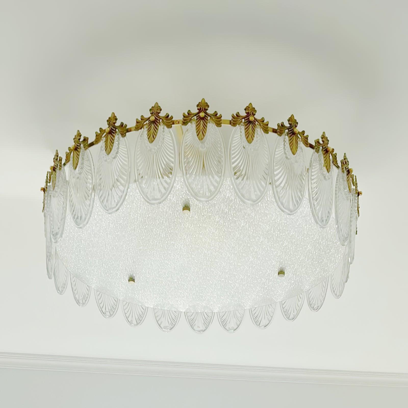 Decorative Pattern Glass Round Chandelier - Letslighting