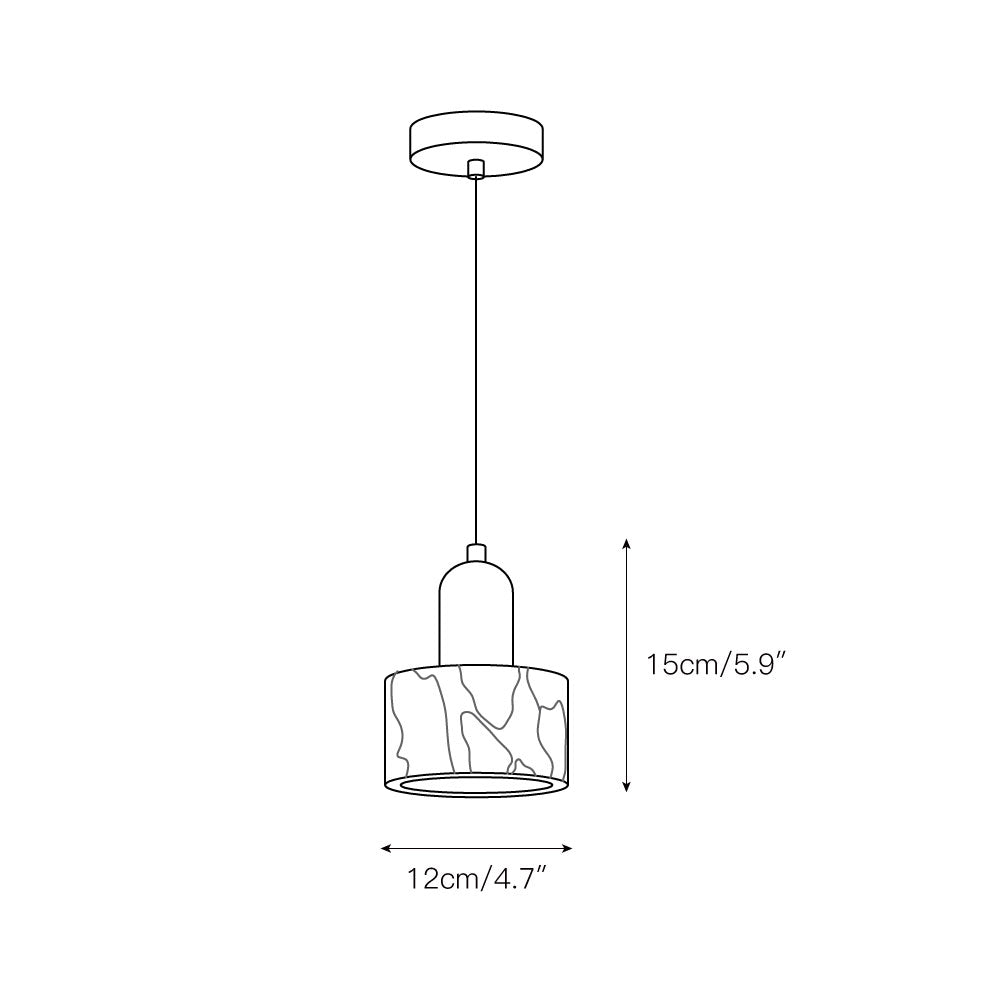 Flair Modern Minimalist Marble Metal Pendant Lamp - Lamp Copper
