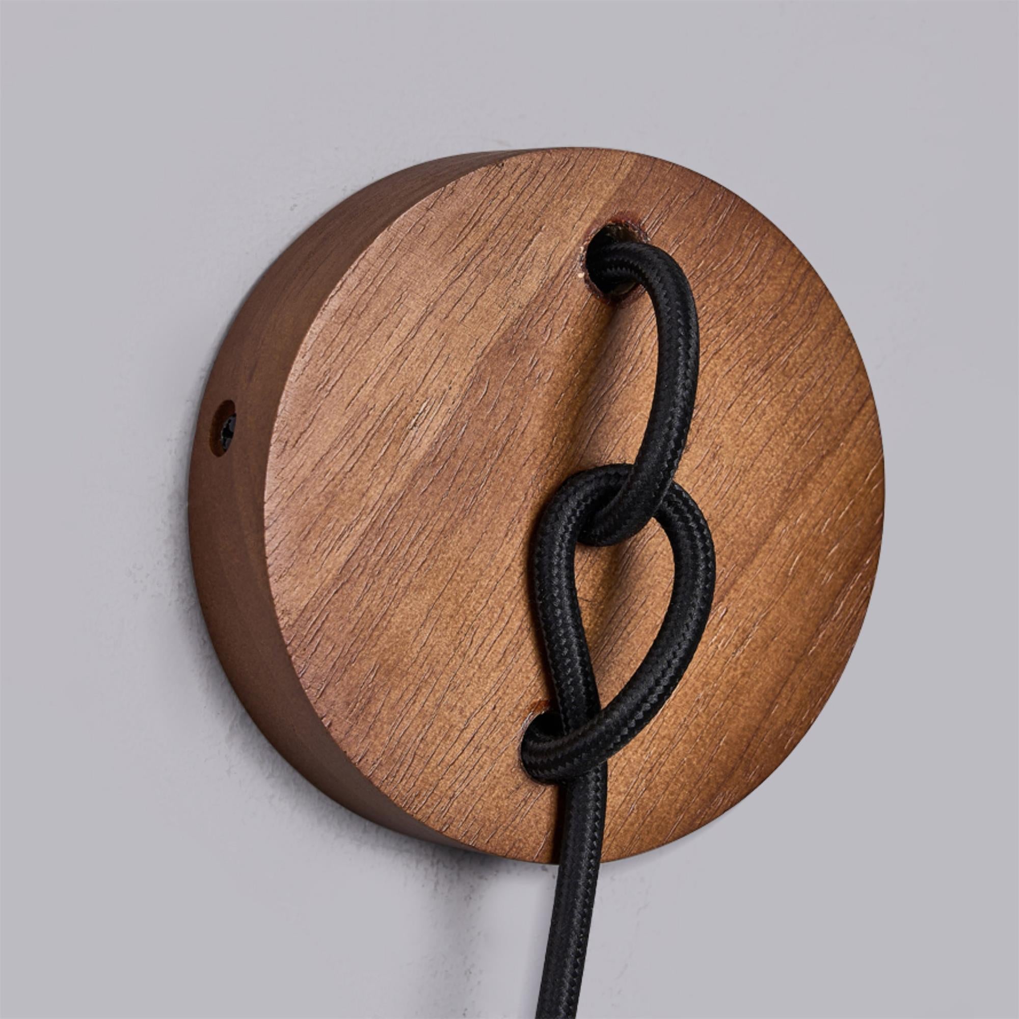 Radiant Modern Minimalist Wood Travertine Wall Lamp - Lamp Copper