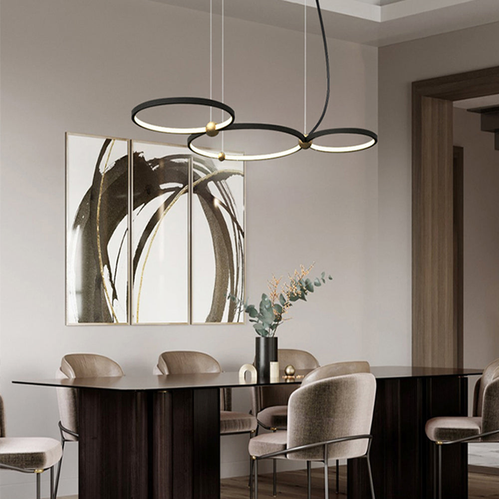 Arisha Minimalista Metal Anular Lámpara Colgante Negra
