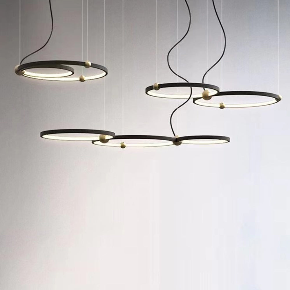 Arisha Minimalista Metal Anular Lámpara Colgante Negra