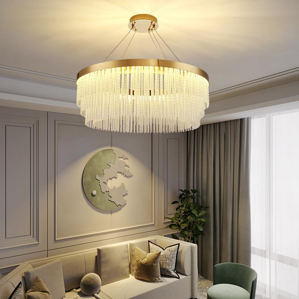 Arisha Moderna Luja Diseño Cristal Lámpara Colgante Dorada