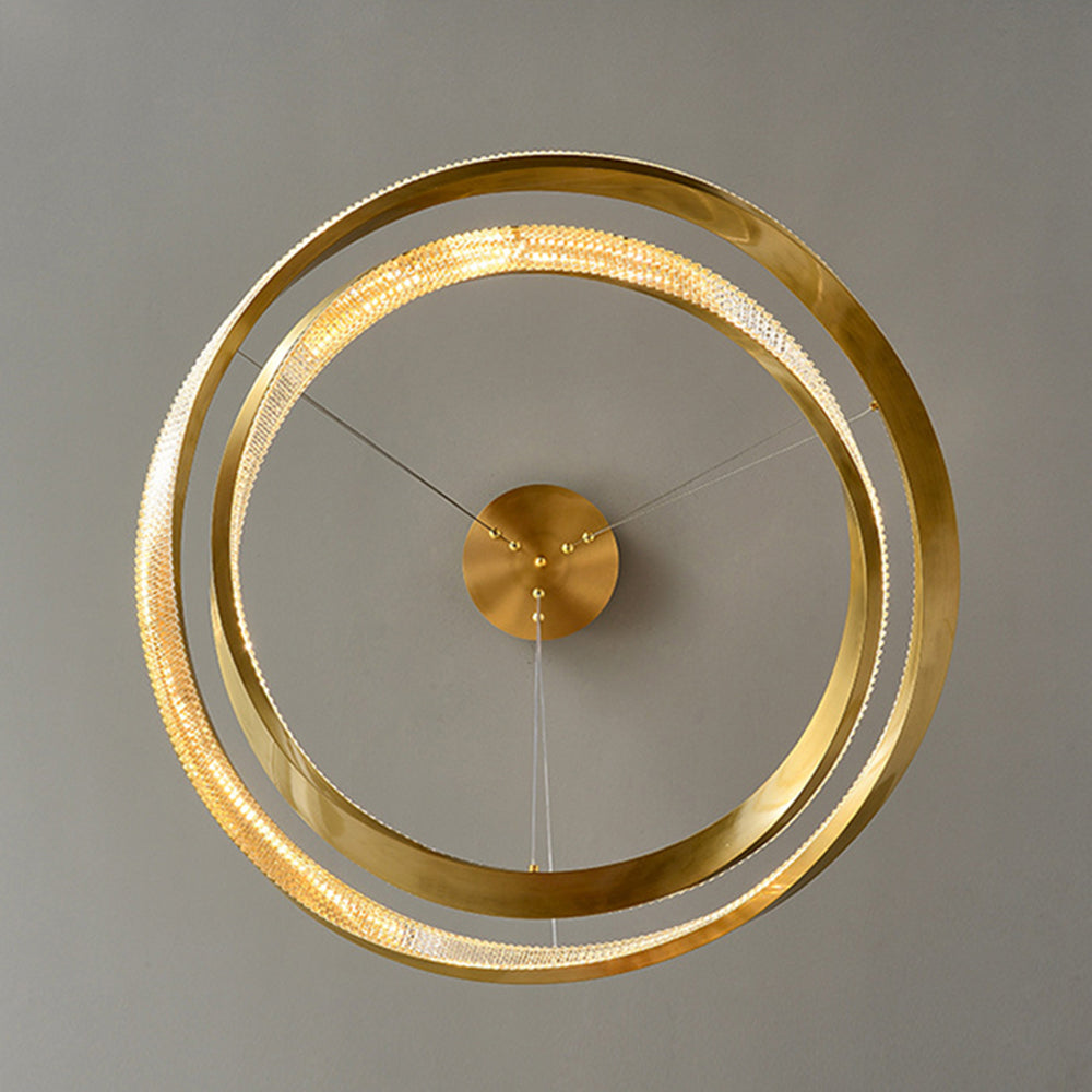 Valentina Lujo Anillo Metal/Acrílico Lámpara Colgante Dorada