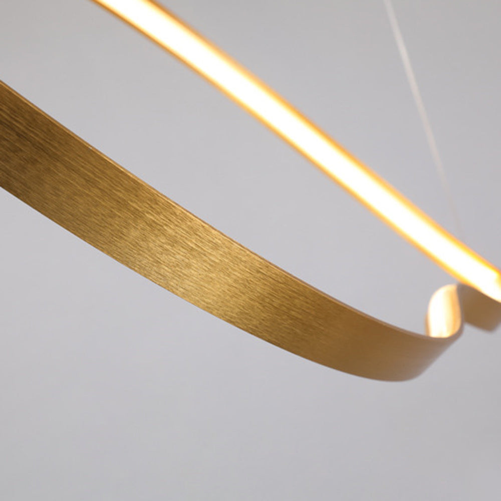 Arisha Moderna Geométrica Lineal Metal Lámpara Colgante Dorada