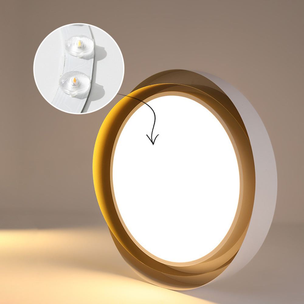 Arisha Moderna Redonda Metal LED Lámpara de Techo Oro/Blanco
