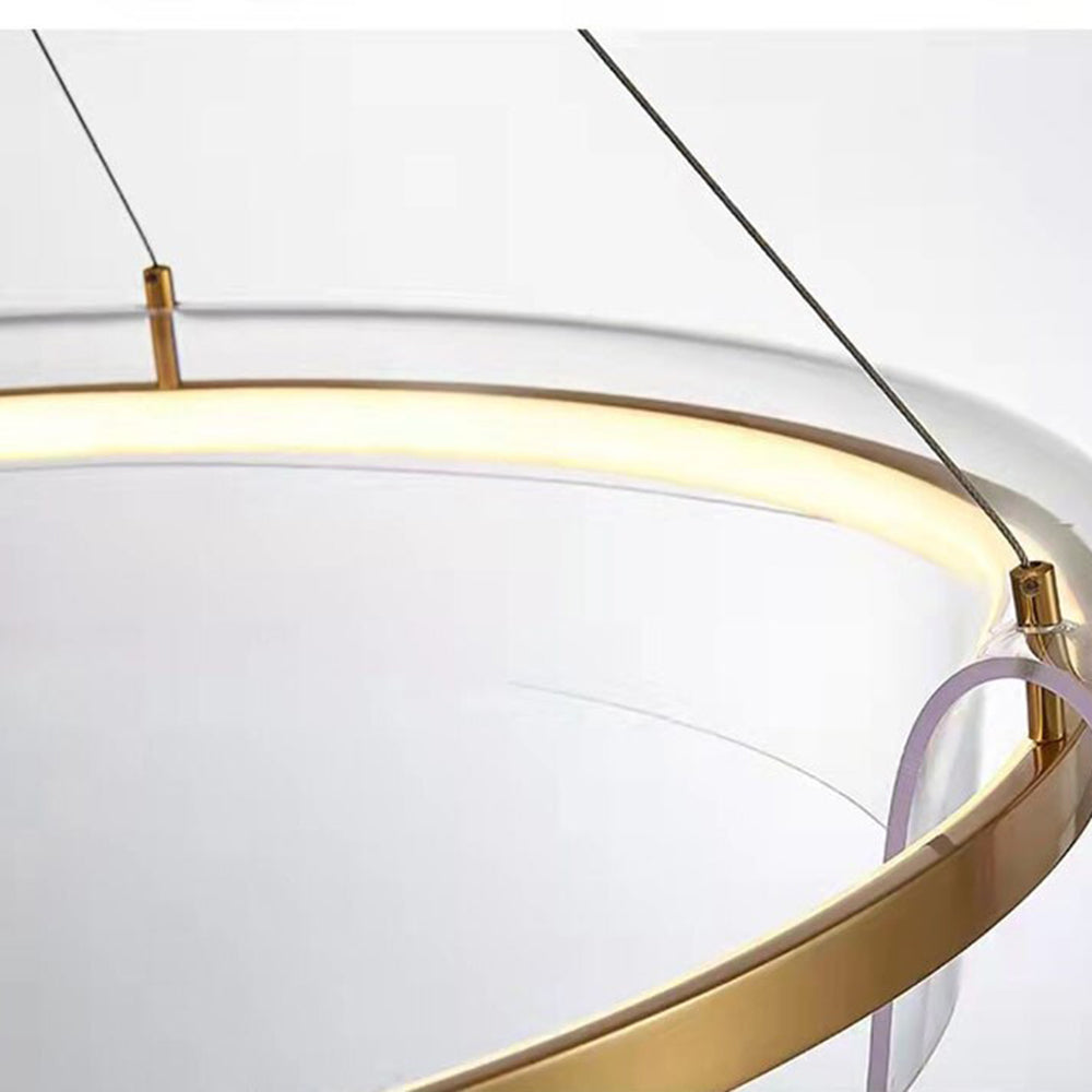 Arisha Minimalista Metal Anular Lámpara Colgante Dorada