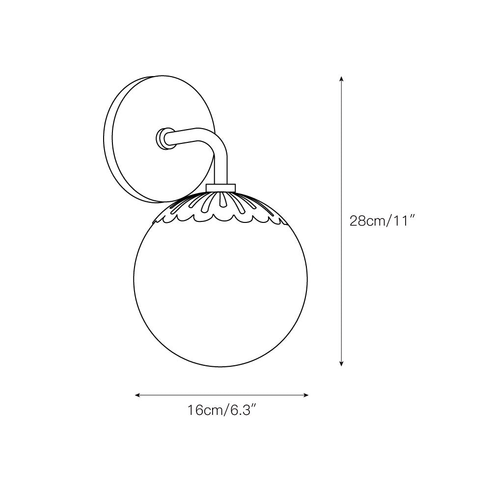 Aegis Modern Minimalist Globe Brass Glass Sconce Wall Lamp - Lamp Copper