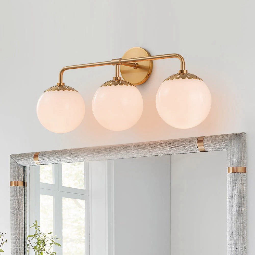 Aegis Modern Minimalist Globe Brass Glass Sconce Wall Lamp - Lamp Copper