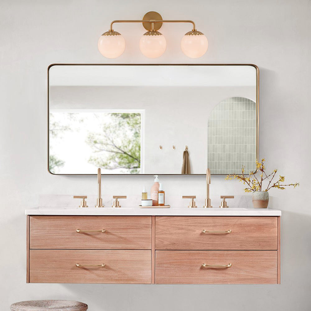 Aegis Modern Minimalist Globe Brass Glass Sconce Wall Lamp - Lamp Copper