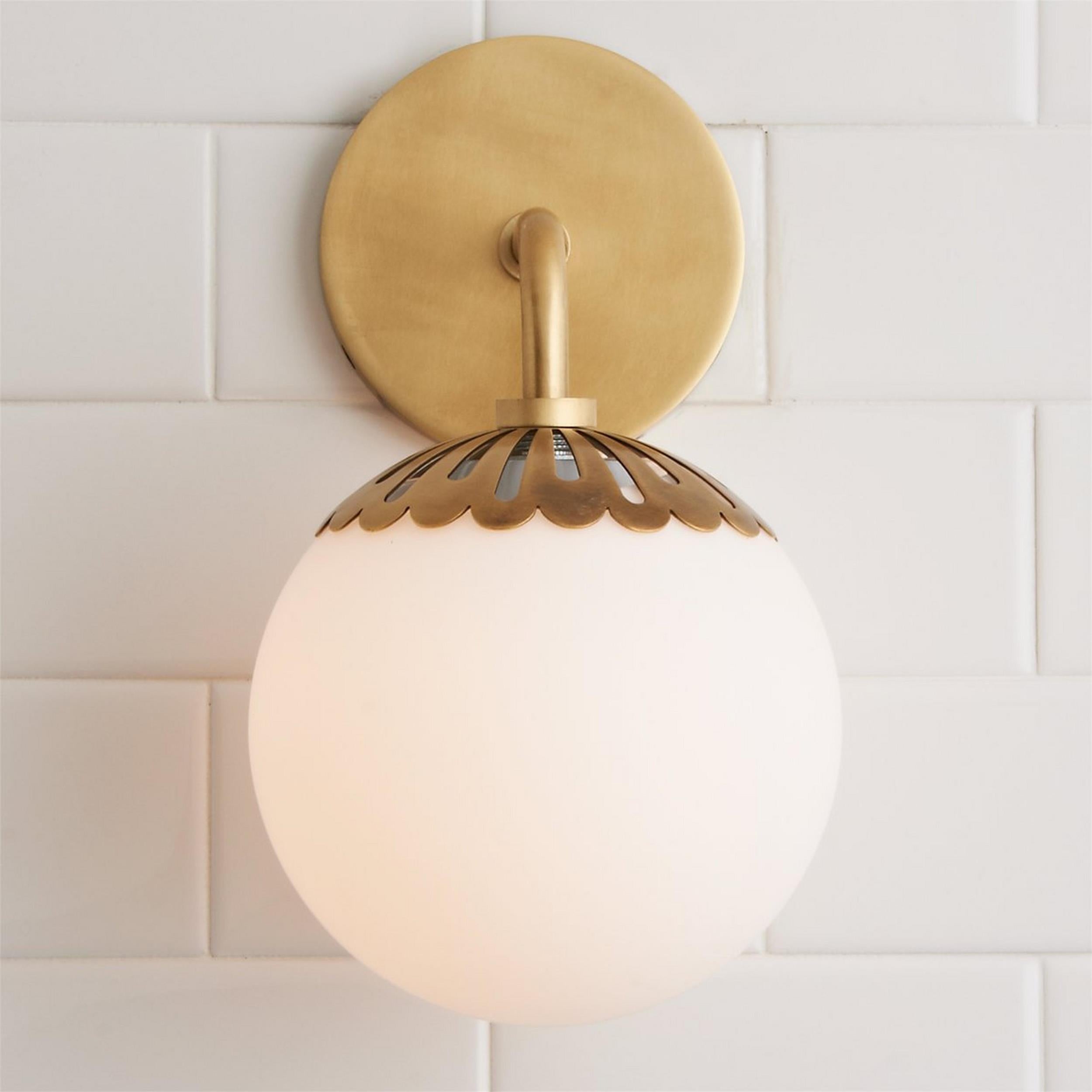 Aegis Modern Minimalist Globe Brass Glass Sconce Wall Lamp - Lamp Copper