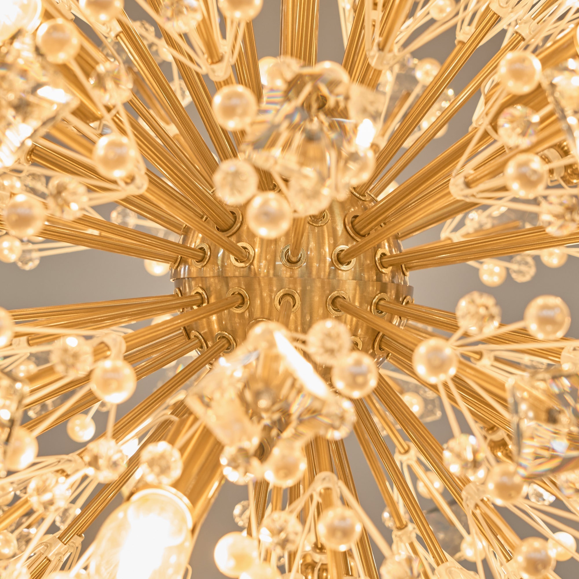Aurora Chandelier Dickinson Gold Crystal Starburst - Letslighting