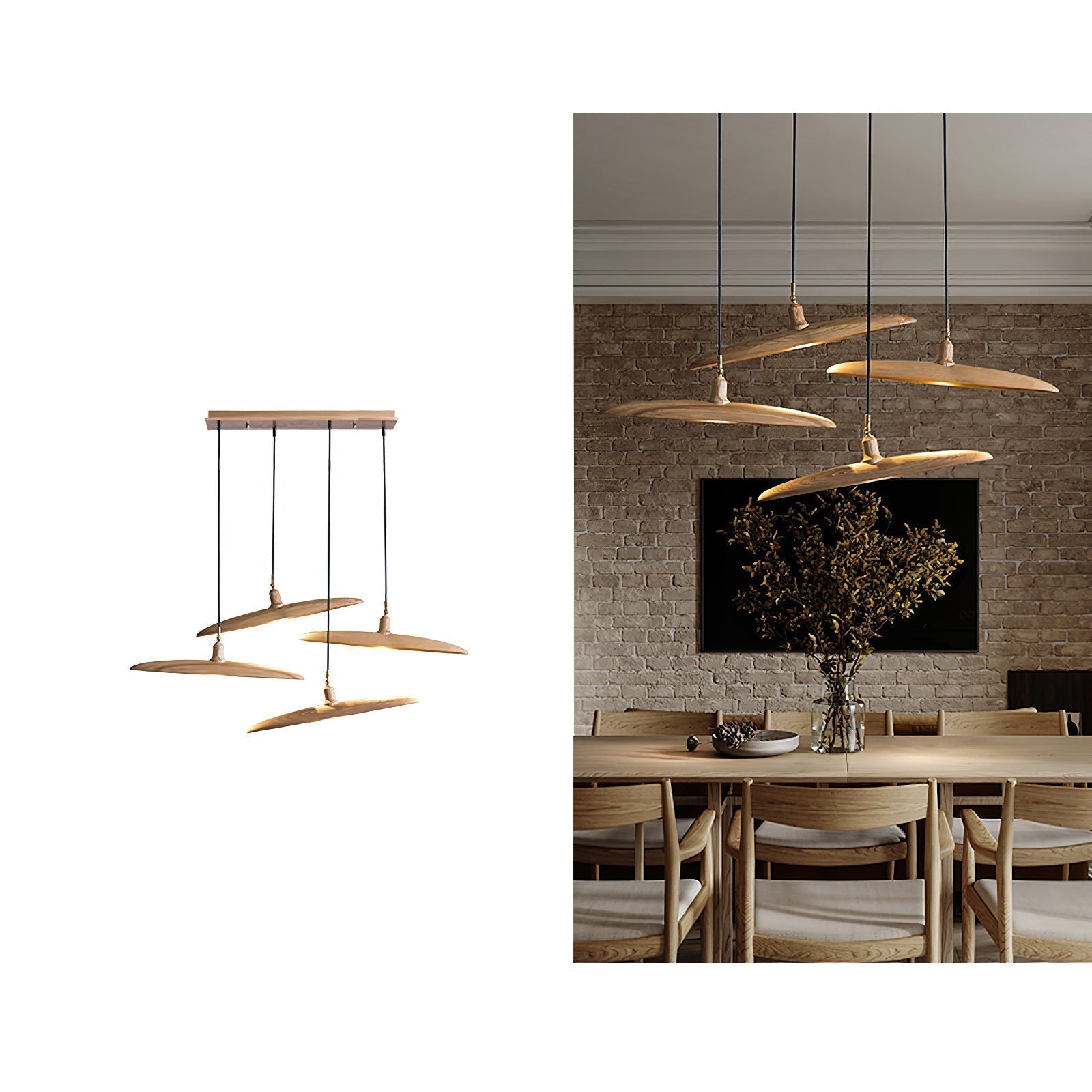 Zelirira Blade Wood Pendant Light - Letslighting