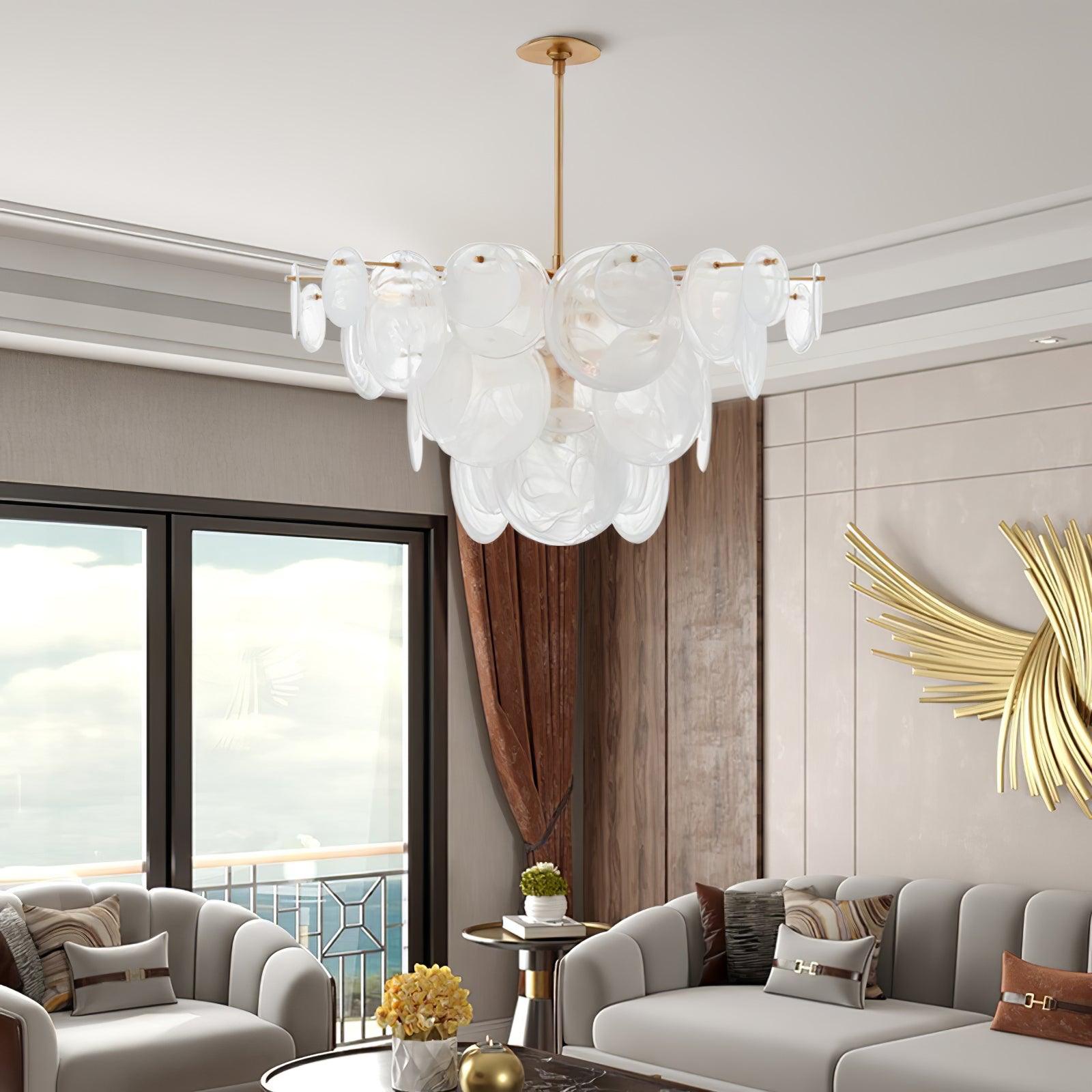 Olvynis Postmodern Luxury Discs Brass Glass Metal Chandelier - Letslighting