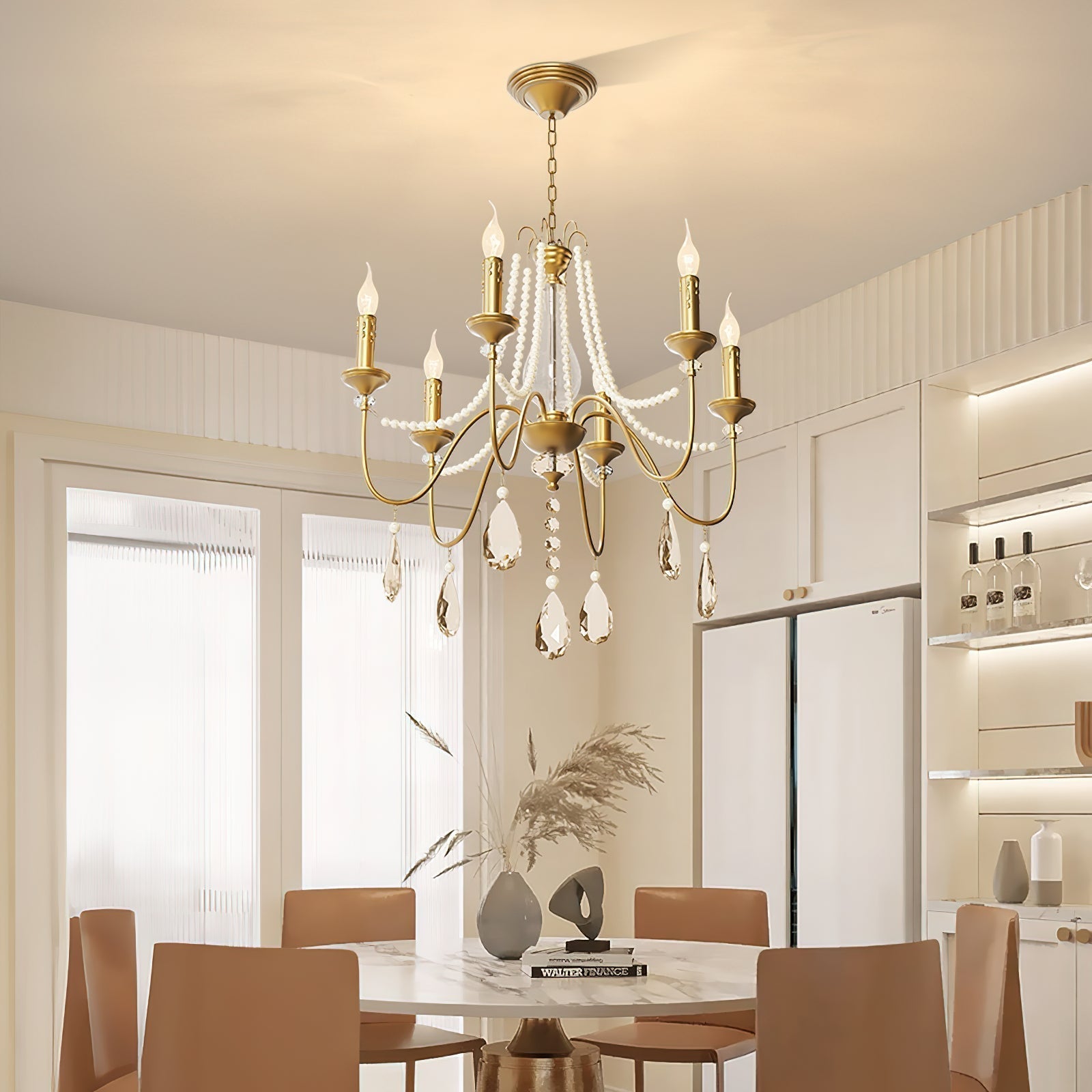 Mote Postmodern Luxury Brass Crystal Chandelier - Lamp Copper