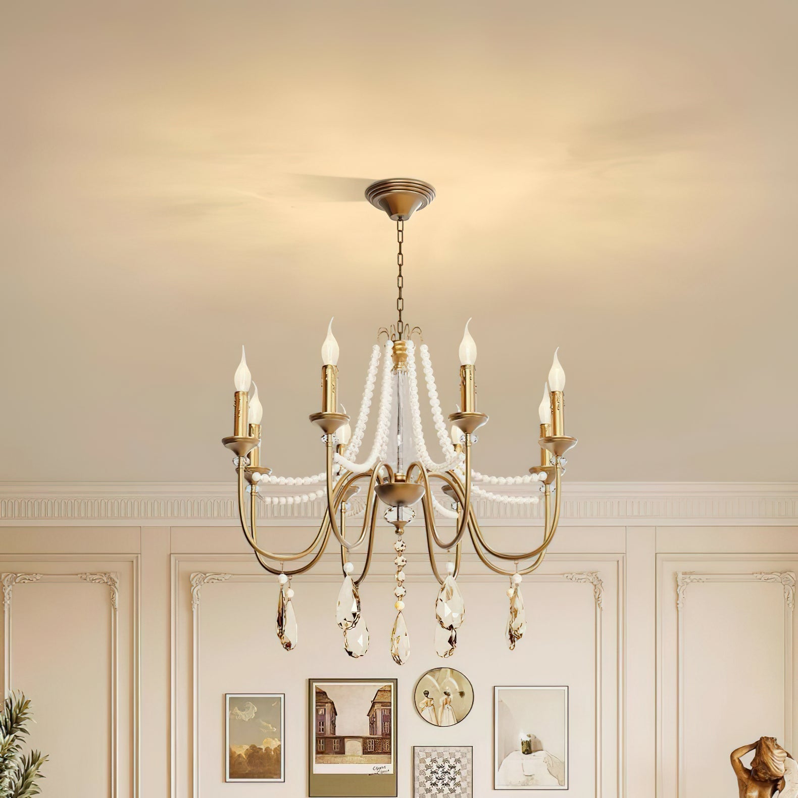 Mote Postmodern Luxury Brass Crystal Chandelier - Lamp Copper