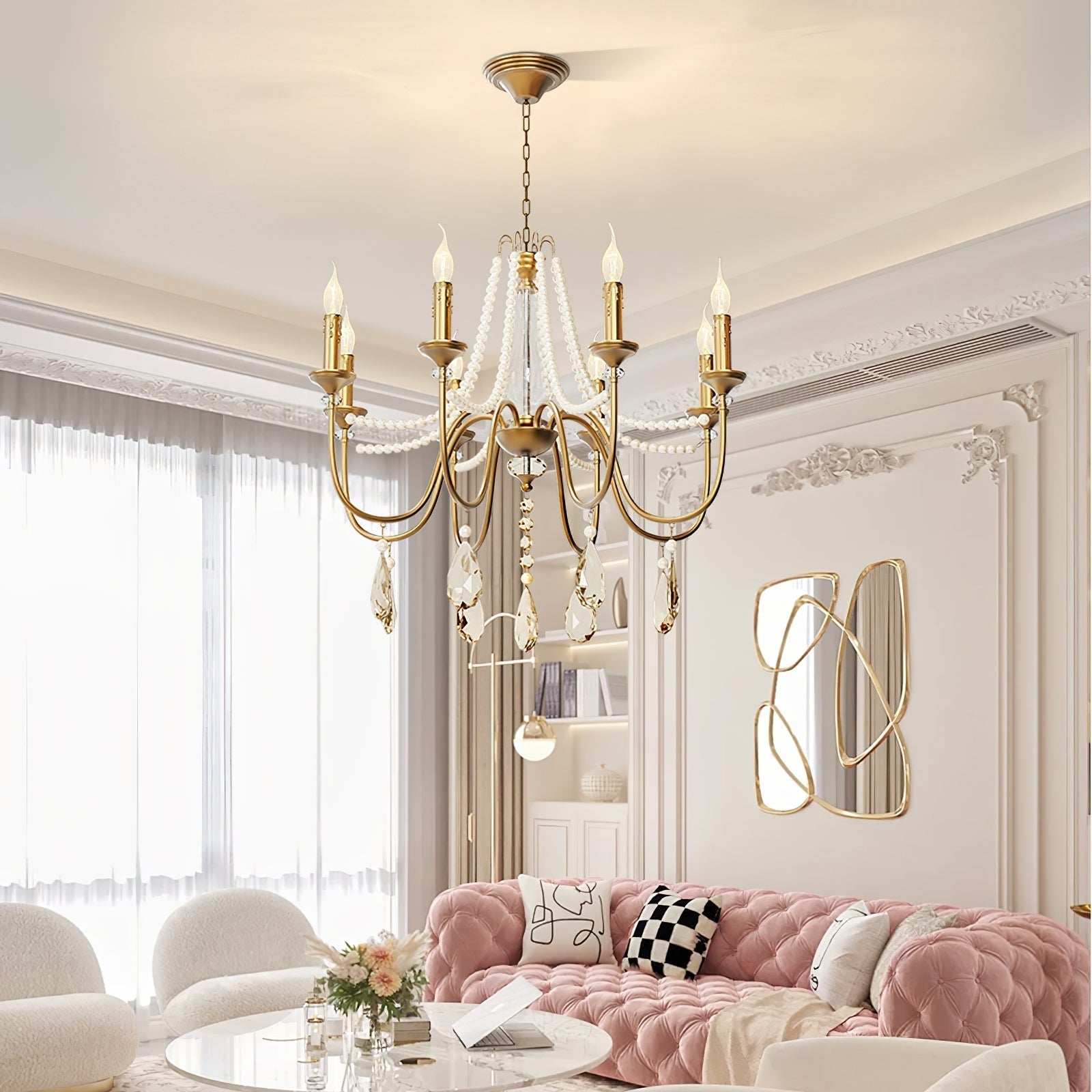 Mote Postmodern Luxury Brass Crystal Chandelier - Lamp Copper