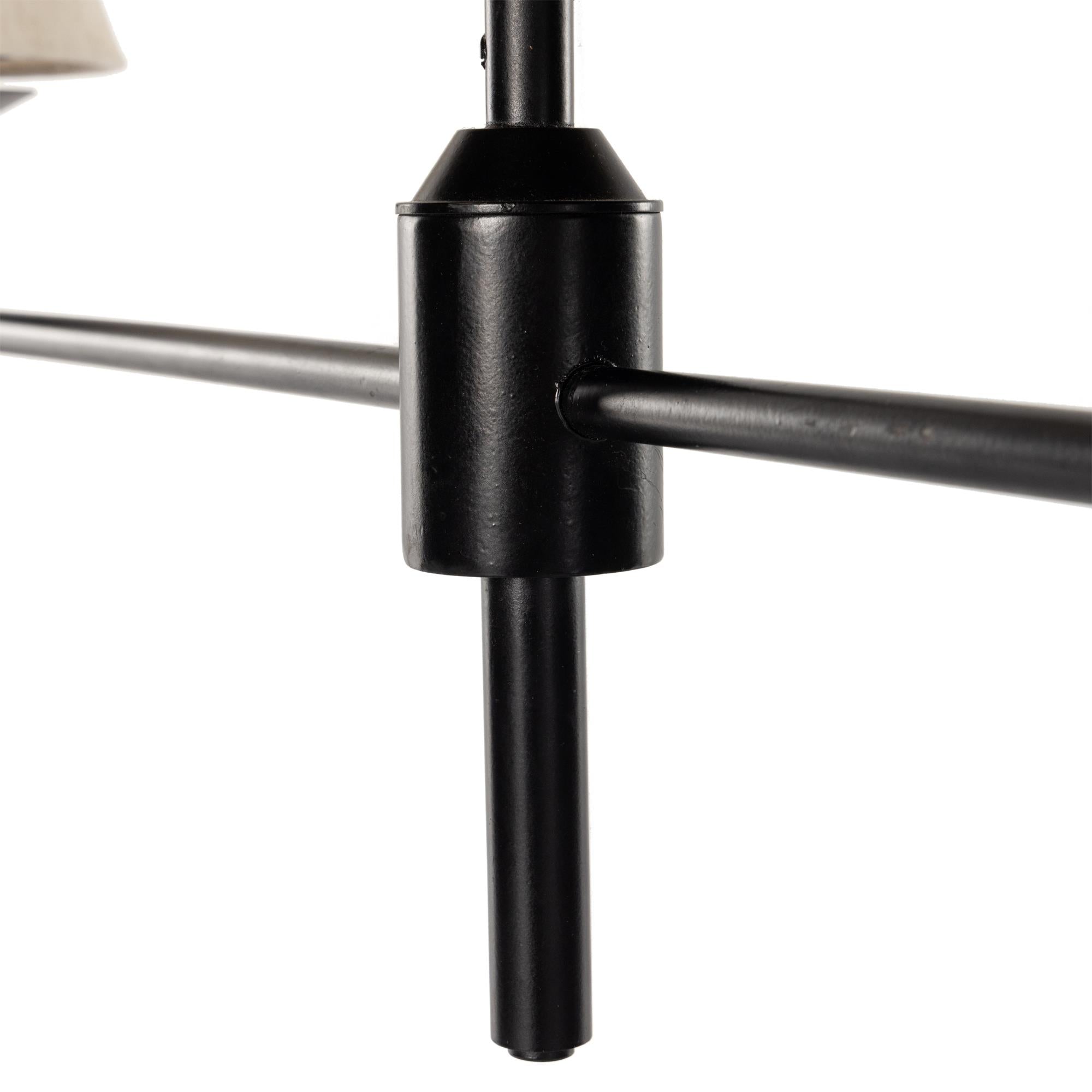 Ulphaa Vintage Industrial Black Fabric Chandelier - Lamp Copper