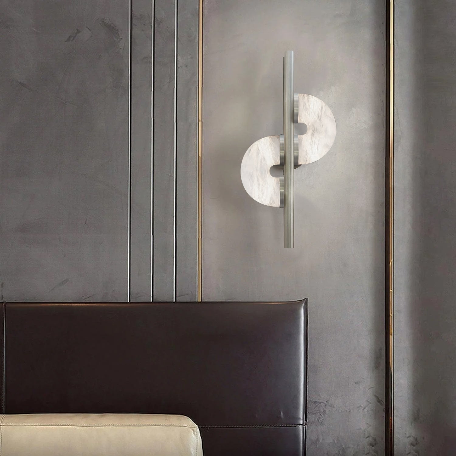 Liraven Dual Disc Alabaster Wall Light - Letslighting