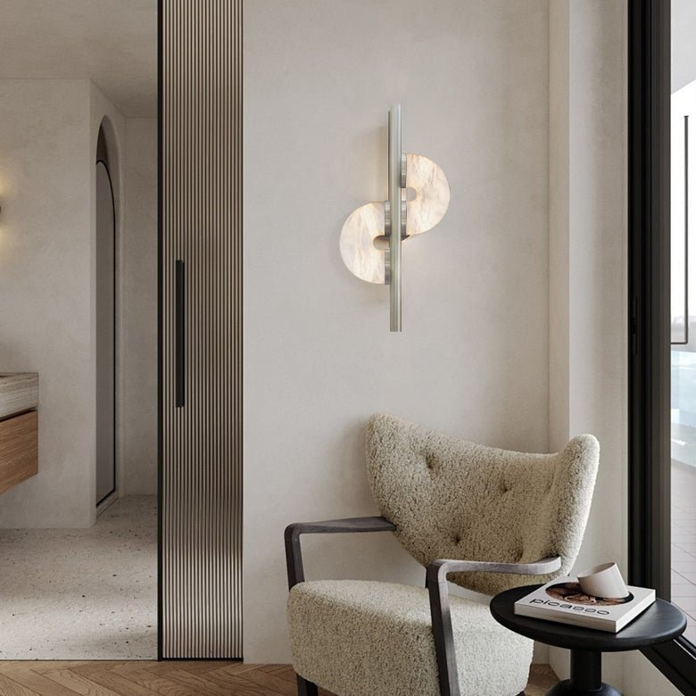 Liraven Dual Disc Alabaster Wall Light - Letslighting