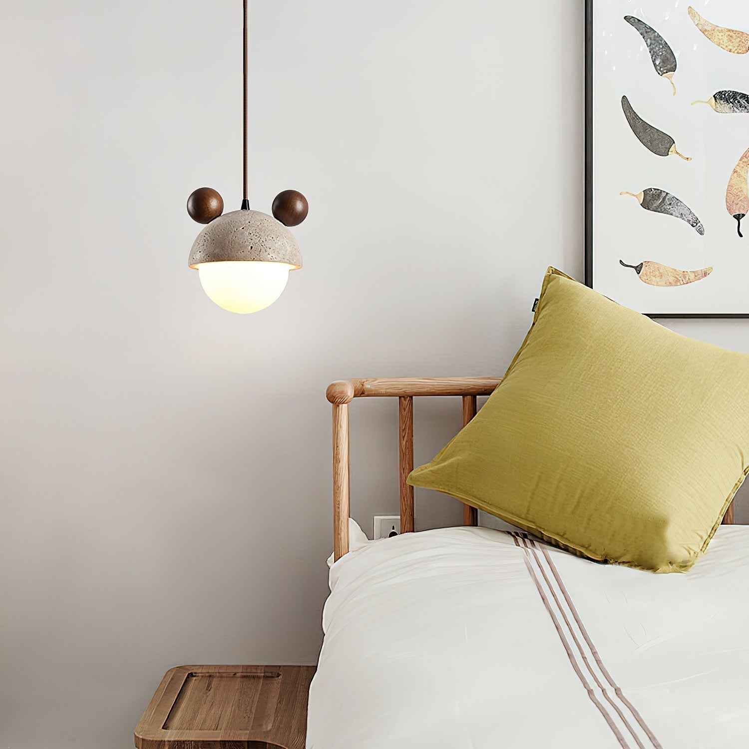 Lyraeus Character-Shaped Travertine Pendant Light - Letslighting