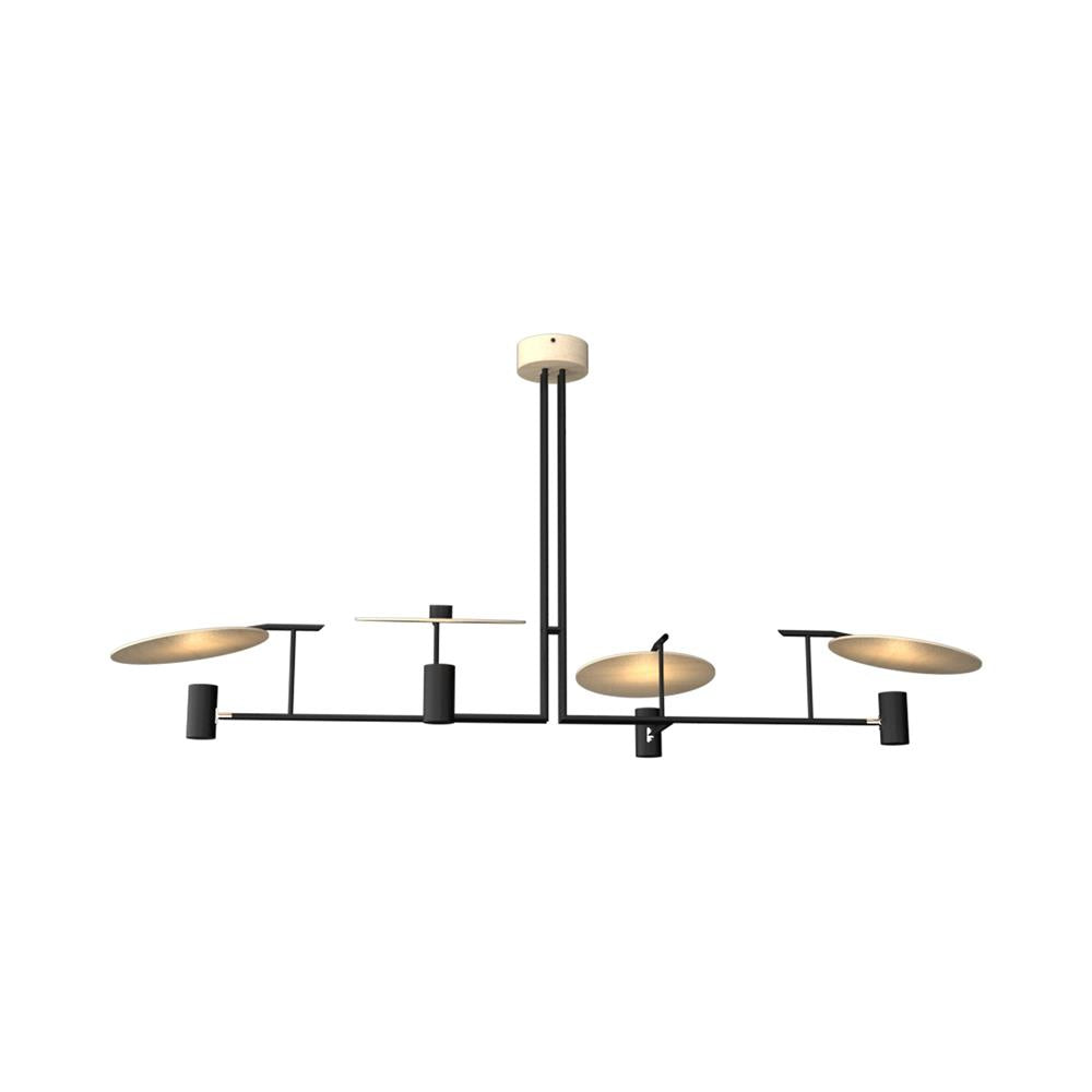 Warp Premium Elegance Linear Wooden Metal Chandelier - Lamp Copper