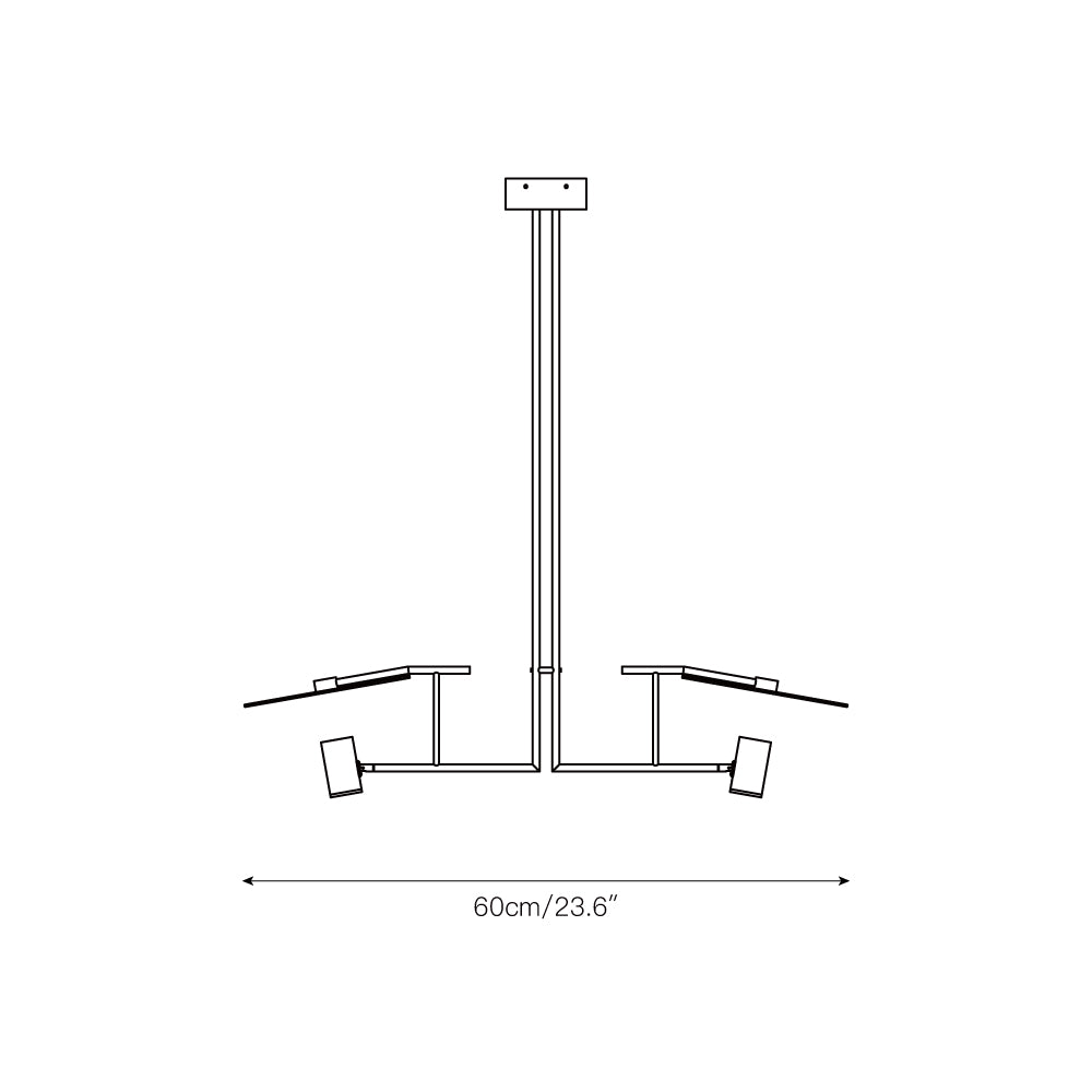 Warp Premium Elegance Linear Wooden Metal Chandelier - Lamp Copper