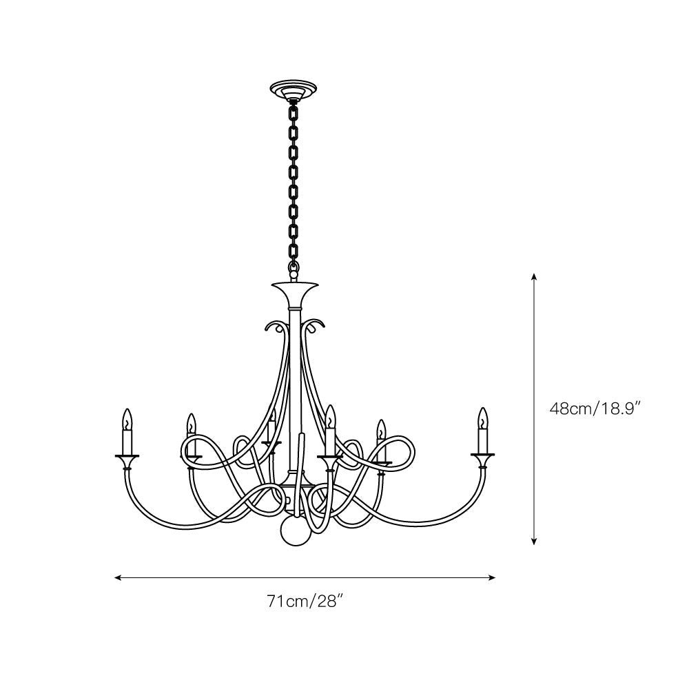 Braid Vintage Double Twist Brass Crystal Chandelier - Lamp Copper