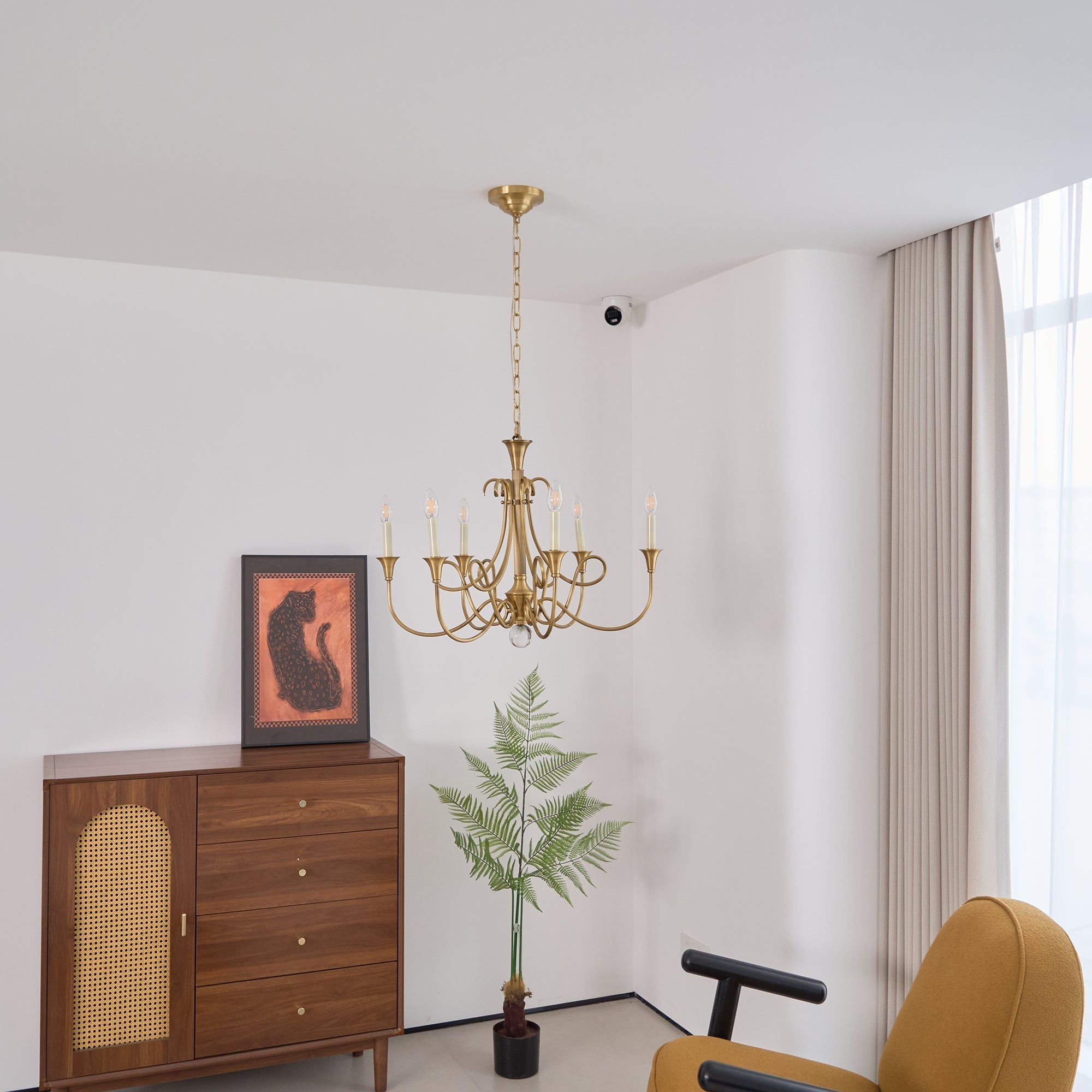 Braid Vintage Double Twist Brass Crystal Chandelier - Lamp Copper
