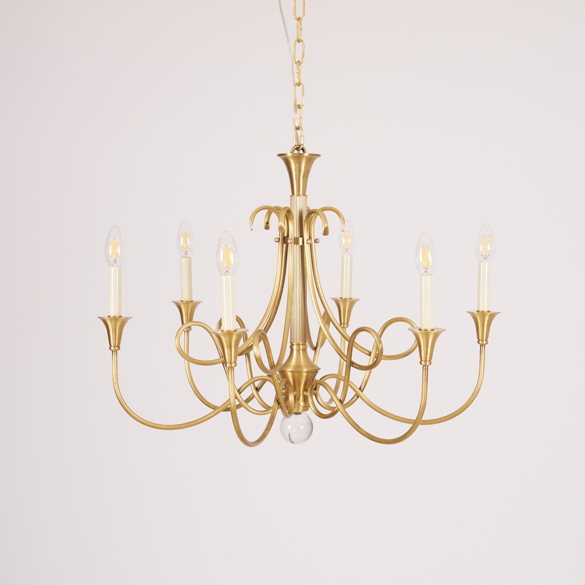 Braid Vintage Double Twist Brass Crystal Chandelier - Lamp Copper