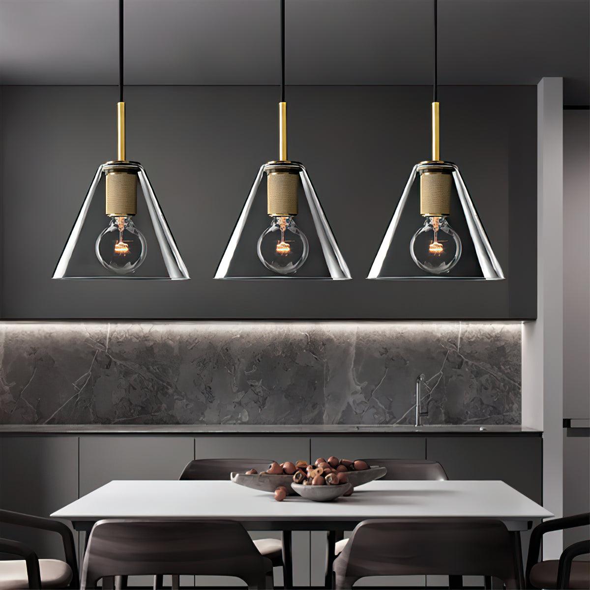 Pendant Lamp Brass Minimalist Metal Fixture for Dining or Kitchen - Letslighting