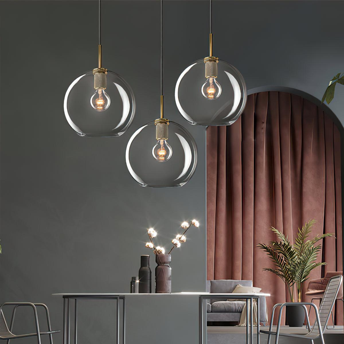 Pendant Lamp Brass Minimalist Metal Fixture for Dining or Kitchen - Letslighting