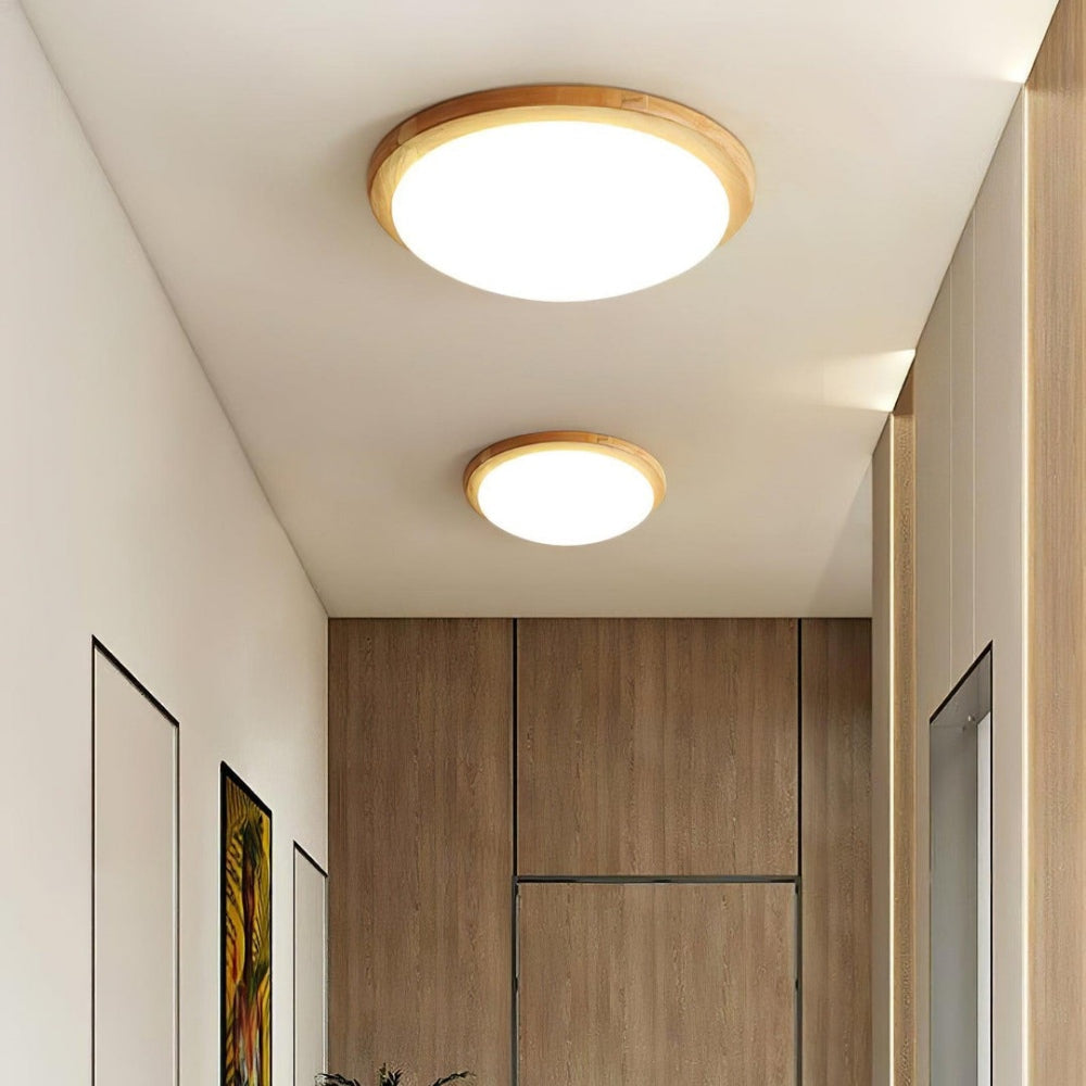 Muto Moderno Sencillo Plafón Lámpara de Techo Madera Acrílico Comedor