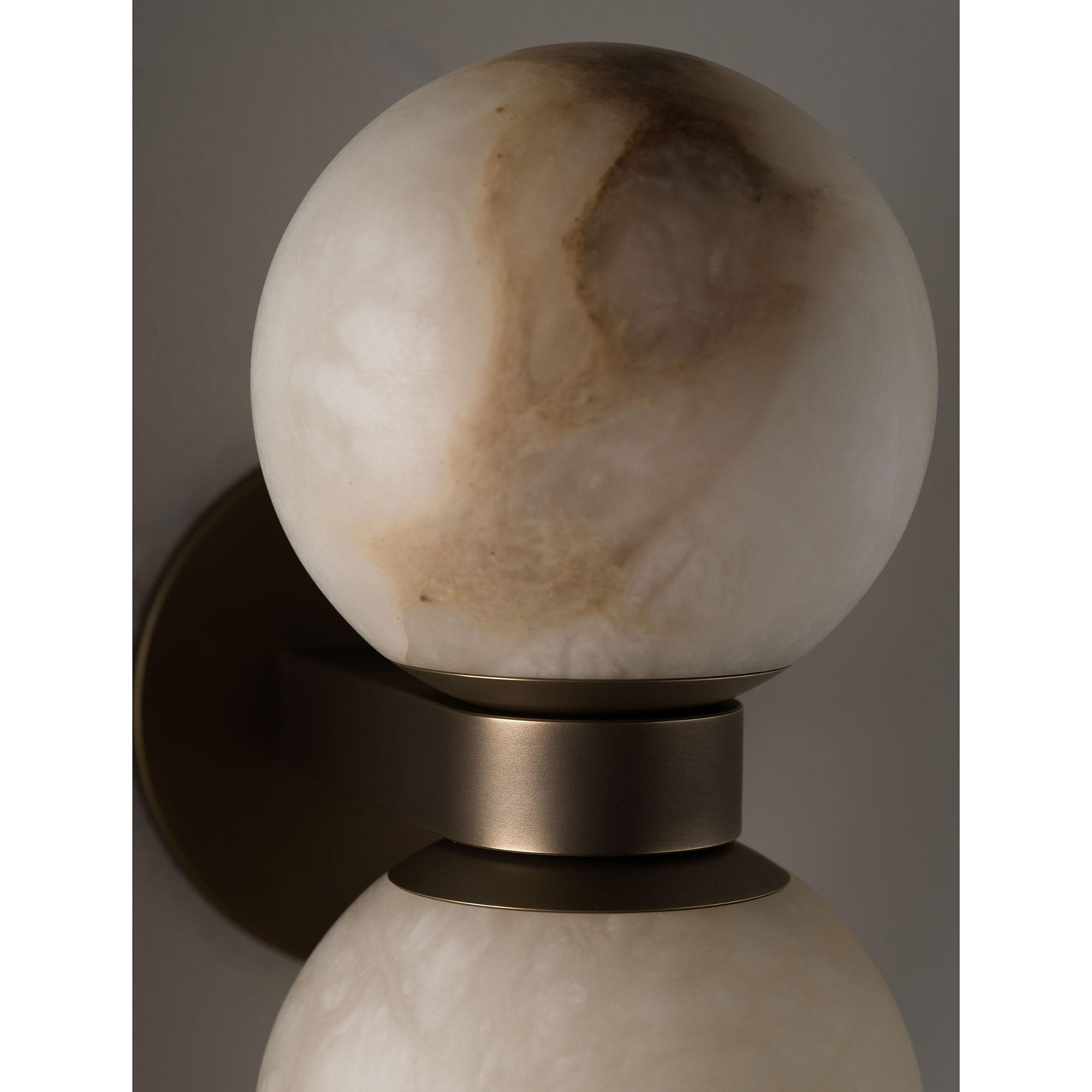 Lush Modern Minimalist Globe Alabaster Wall Lamp - Lamp Copper